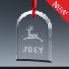 Optical Crystal 3.15 inch Christmas Tree Decoration Gift Tag, Single, White Boxed